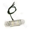 LAMPA OBRYSOWA DIODOWA PRZEZROCZYSTA 2 DIODY, Z KABLEM L=220mm, 12/24V